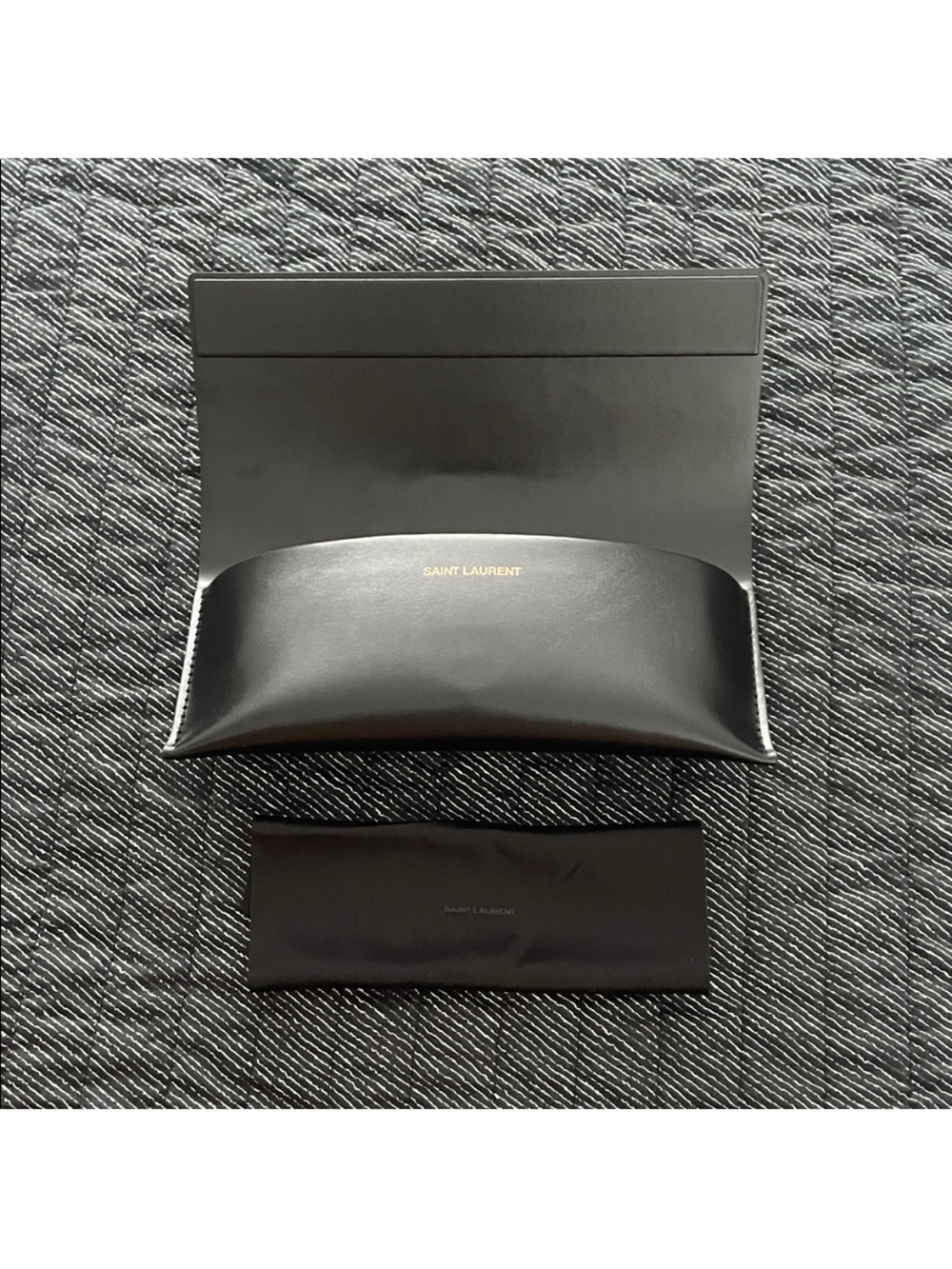 Saint Laurent Black Square Sunglasses with Gradient Gray Lenses - Picture 11 of 11